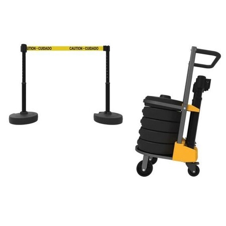 Accuform MOBILE BANNER STAKE STANCHION CART PRB901BK PRB901BK